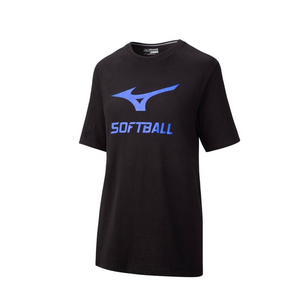 Damske Tričko Mizuno Graphic Softball Čierne Vypredaj CIRL51390